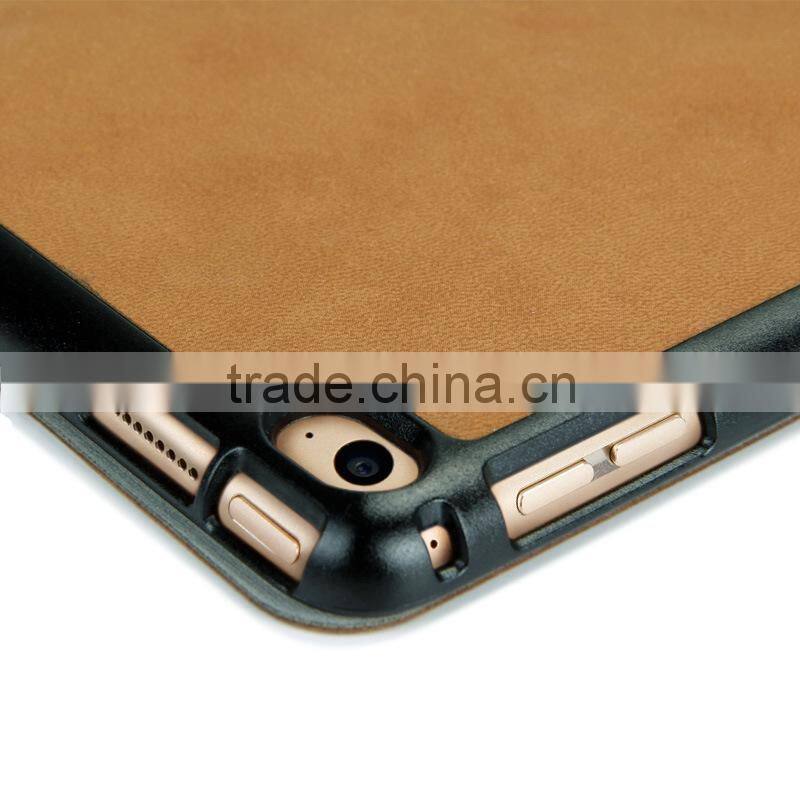 Factory New Arrival Ultra Thin Tri-folding Tablet PU Leather Smart Cover for iPad Pro