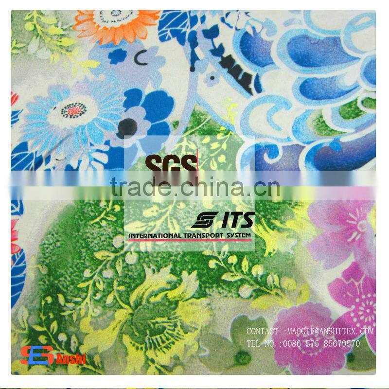 ES-1020A 16# cheap Polyester satin chiffon digital printed fabric for top, underwear, dress fabric