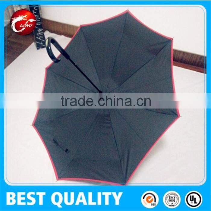 Windproof Reverse Folding Double Layer Inverted Umbrella,Self Standing Inside Out Rain Protection Umbrella with C-shaped Handle
