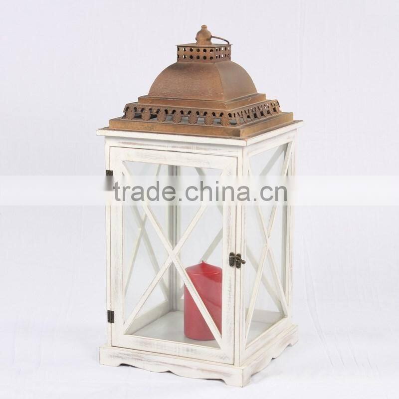 Wood candle lanterns for home & garden decoration