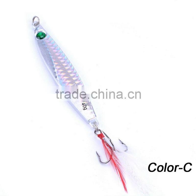 40g 8.7cm Laser Jigs Sea Fishing Lures Metal Bait Iron Lead Fishing Tackle