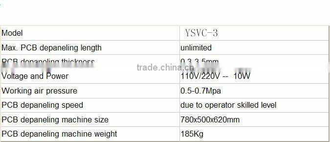 pneumatic v-grooving machine guillotine samtec curve cutting deburring - YSVC-3