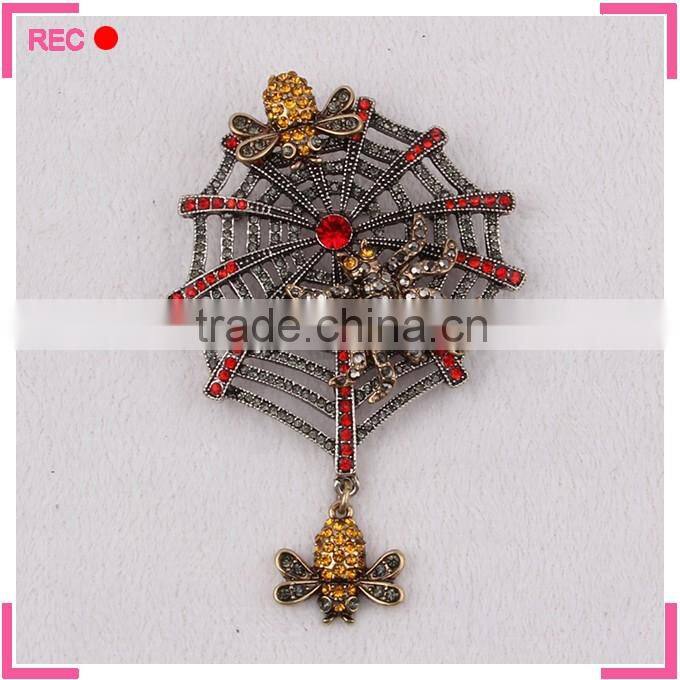 Rhinestone brooches for women, spider decoration brooches and pins for dresses