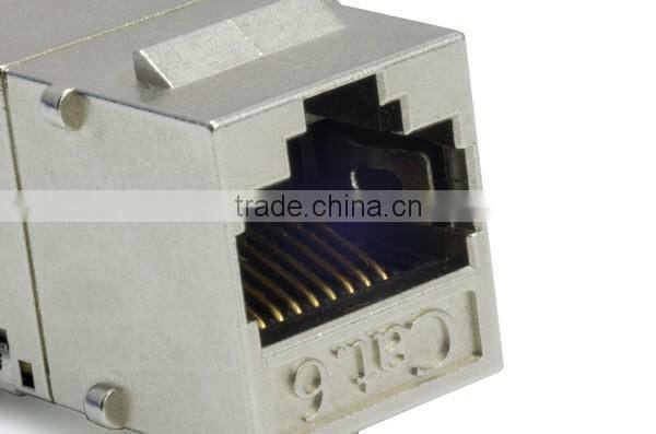 RJ45 Cat6A 180 Degree Shielded STP Straight Keystone Coupler