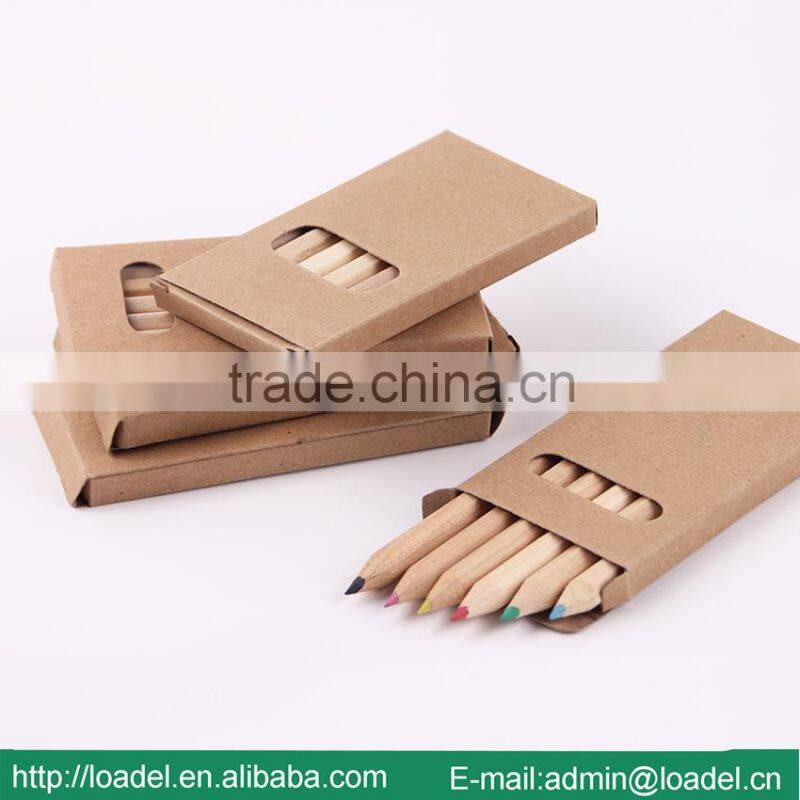 6pcs 3.5 inch brown paper box gift pencil