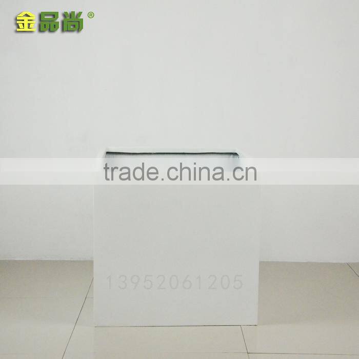 matt white square long use life FRP flower pots