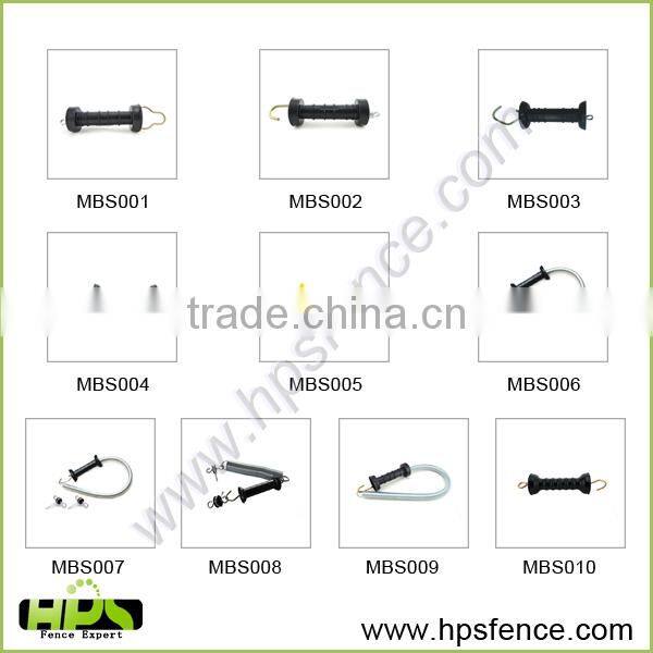 Heavy duty plastic gate handle with large shield for electrc fence