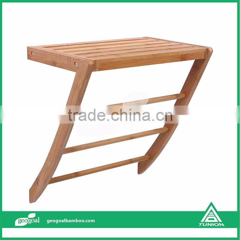 Bathroom accessory bamboo wall floating shelves