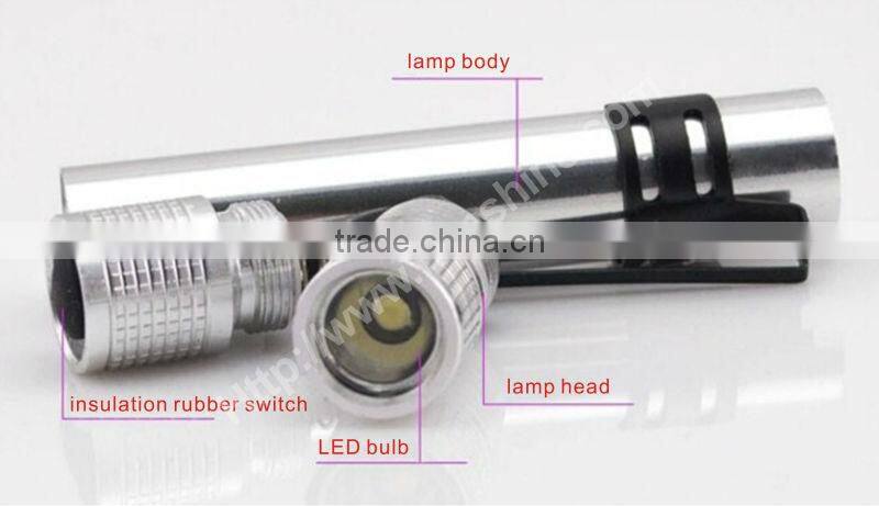 aluminium alloy AAA battery mini promotional pen with led light