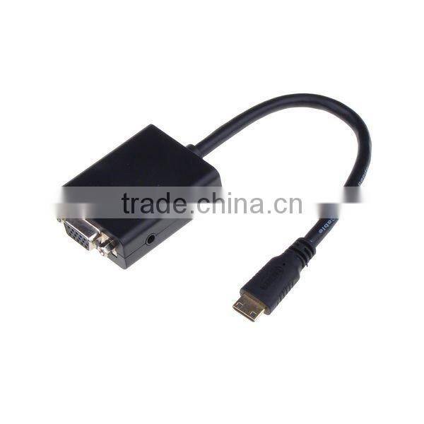 Mini HDMI to VGA + Aduio HD Conversion Cable Adapter For Computer DVD