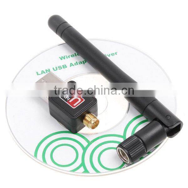 portable hot selling Mini 150M 300mbps USB WiFi Wireless Network Card 802.11 n/g/b LAN card Adapter with Antenna