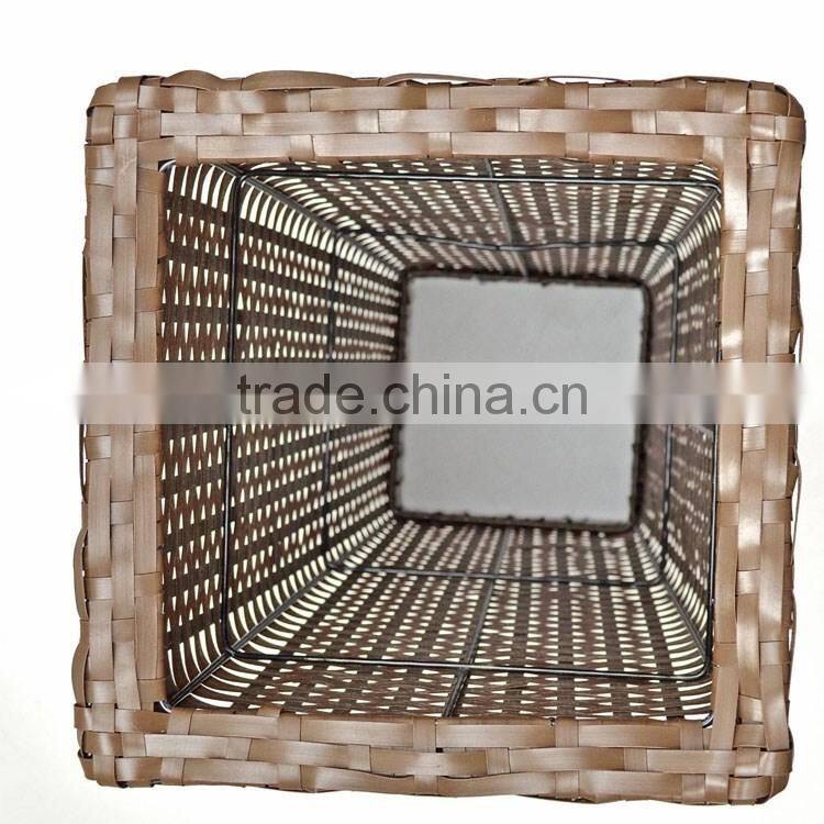 Outdoor garden patio decor plastic rattan plant pots tall large planters