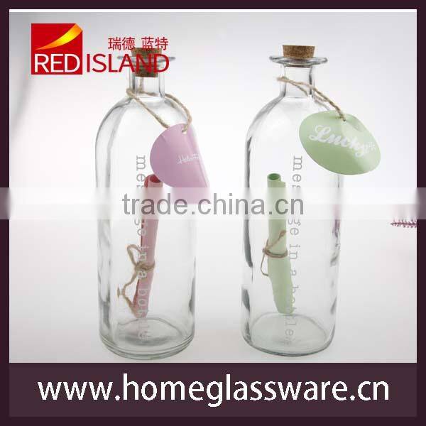 Wholesale glass message bottle with cork/ Wishing Bottles