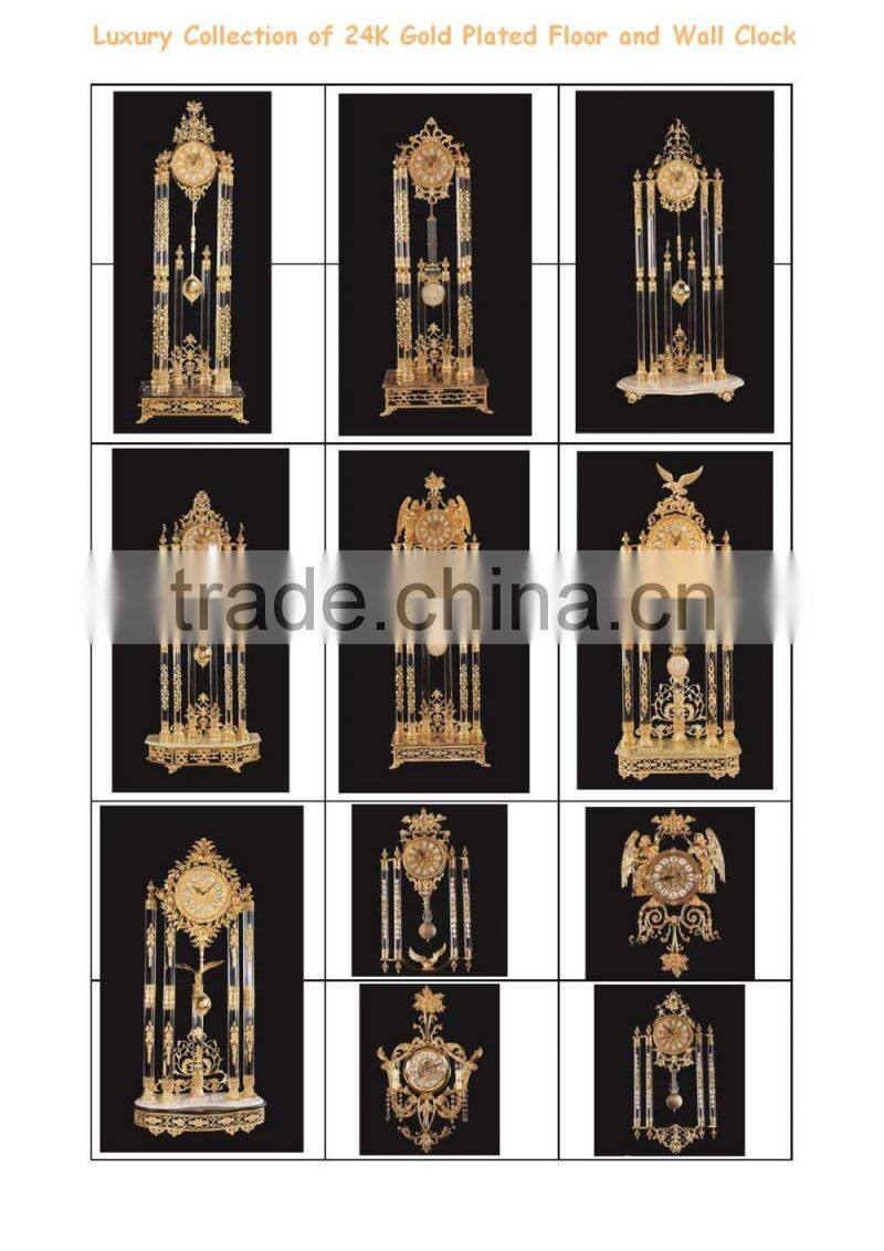 Antique Carved Ornate Bronze Rococo Style Table Clock, Elegant Marble Base Table Clock