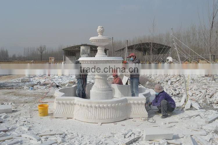 Stone garden products cheap white marble 2 tier water fountains