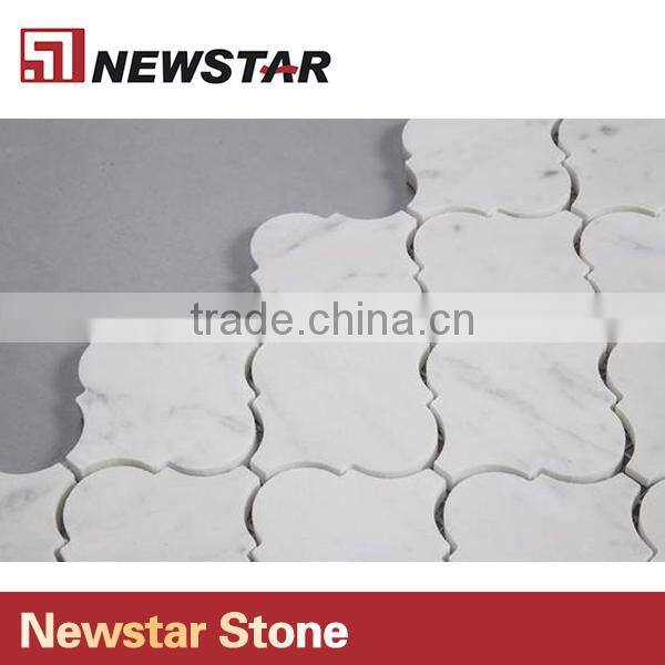 Newstar Italian White Carrara Arabesque Kitchen Bathroom Wall 12x12 Tile Mosaic
