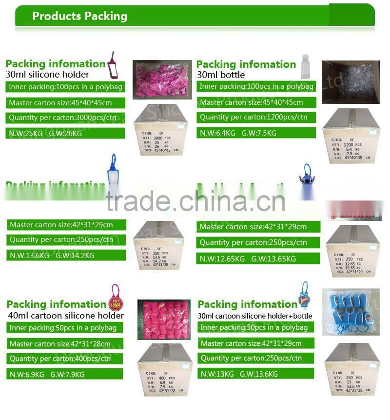 Promotional Gift 30ML Customized 3D Cartoon Design Silicone Hand Sanitizer Holder