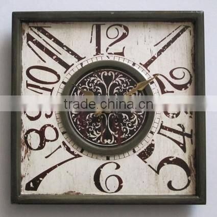 Popular Style ! 2016 Decorative Square Wooden MDF Wall Clock
