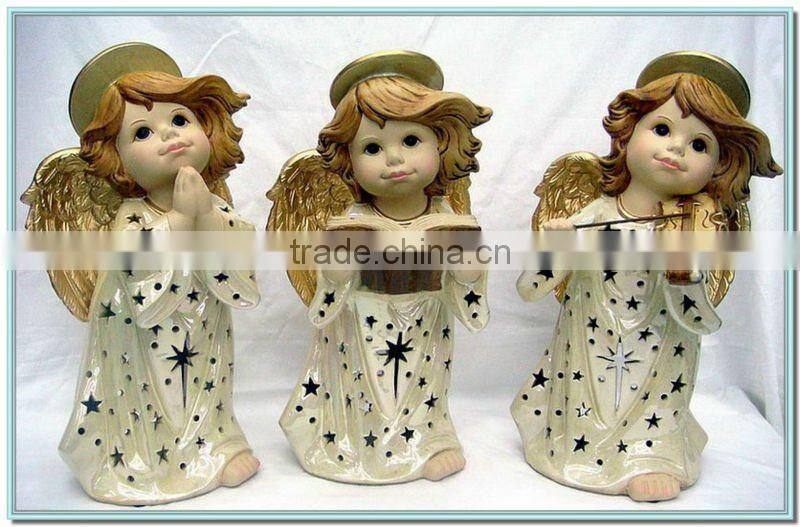red antique porcelain angel figurines