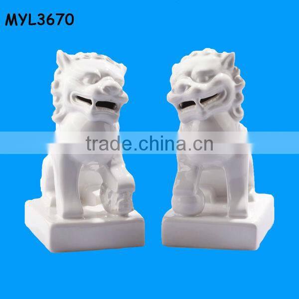 Pottery Golden Outdoor Foo Dogs Effigy