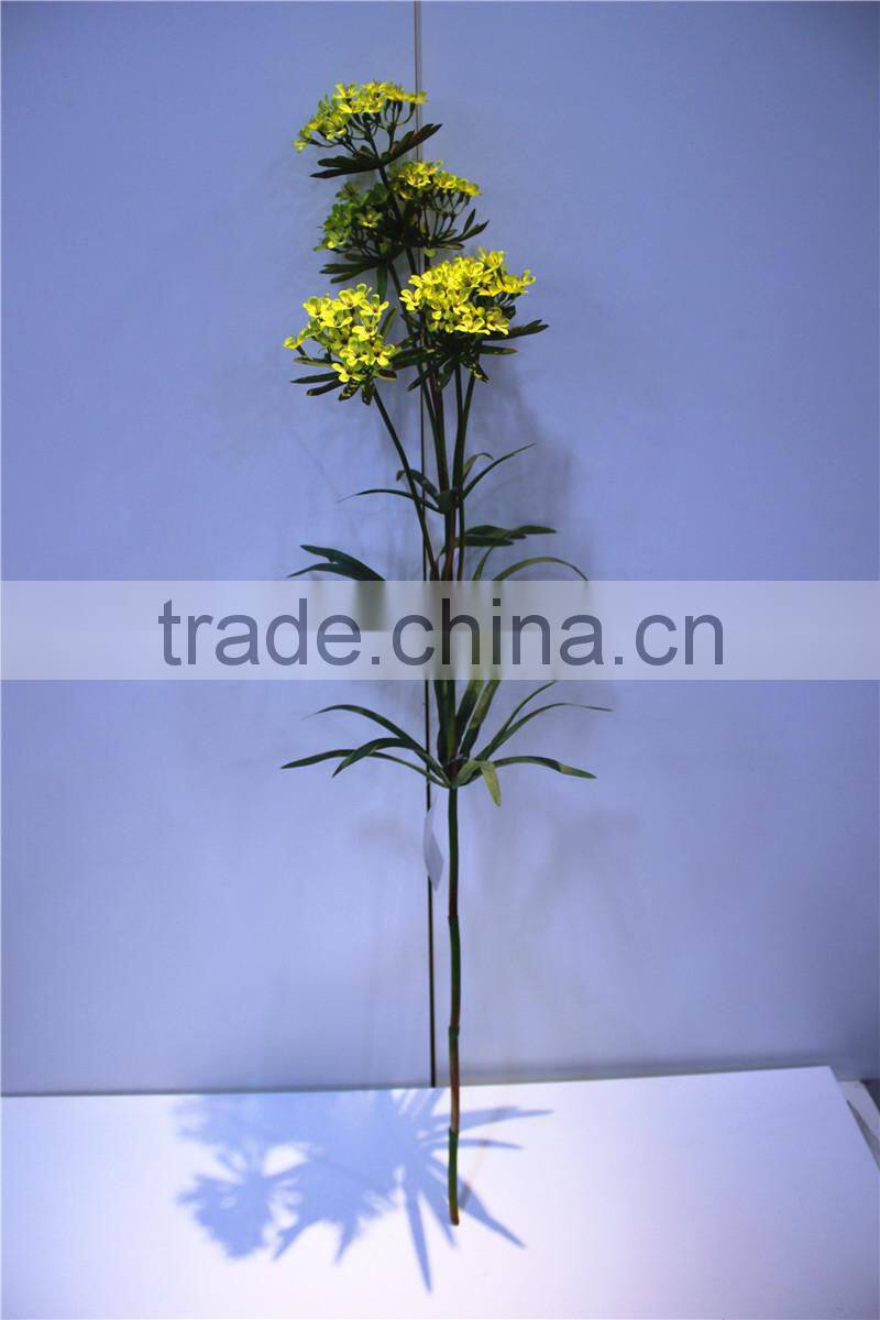 Home garden decoration 108cm hight yellow Single branch 6 heads small artificial wedding flowers ELTH03 0401