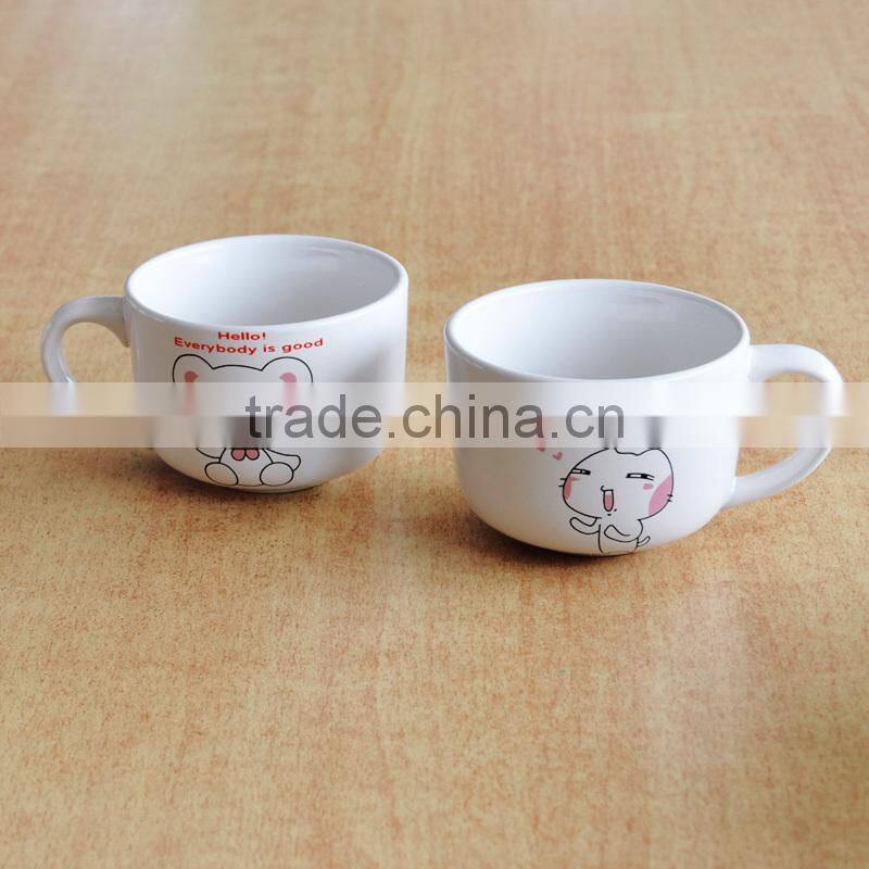 20OZ Colorful Ceramic Soup bowl with Handle