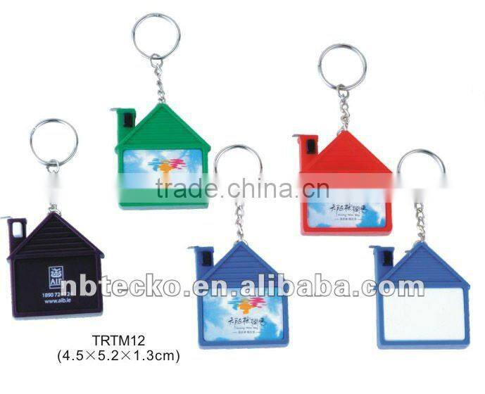 Promotional house shape tape measure keychain