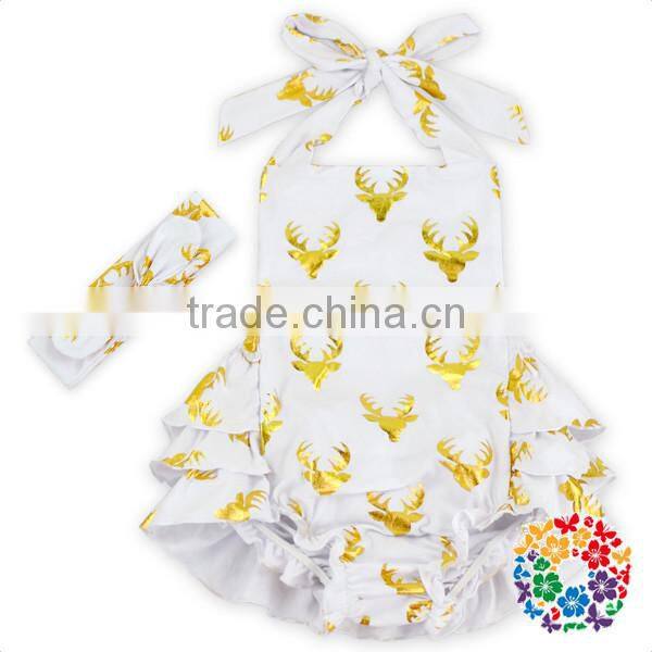 mint cotton baby toddler ruffle icing romper