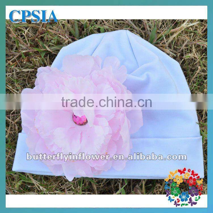 white cotton hats with flower new arrival cotton Baby Beanie Hats cotton slouch hat