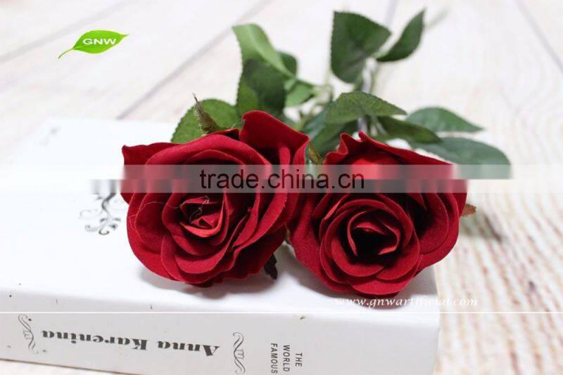 GNW FL-RS70-8CM High similation cheap silk single red rose flower for home decoration