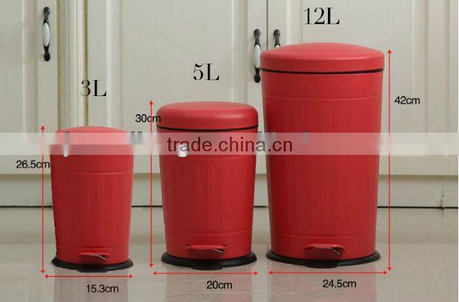 round metal dust bin for bathroom/toilet