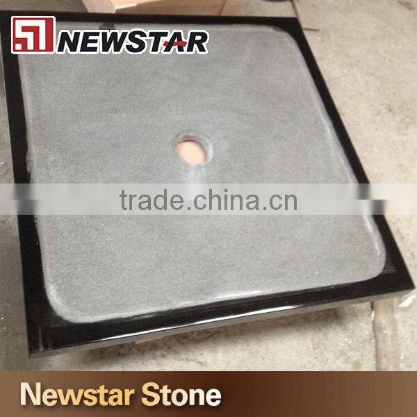 High quality black stone shower base,non slip stone shower tray