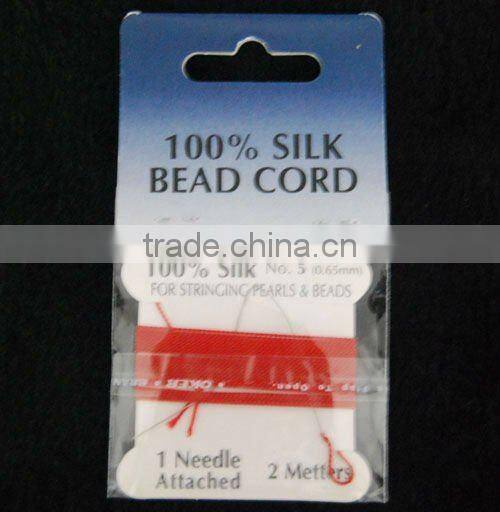 wholesale 100% bead silk threading cord with needle attached