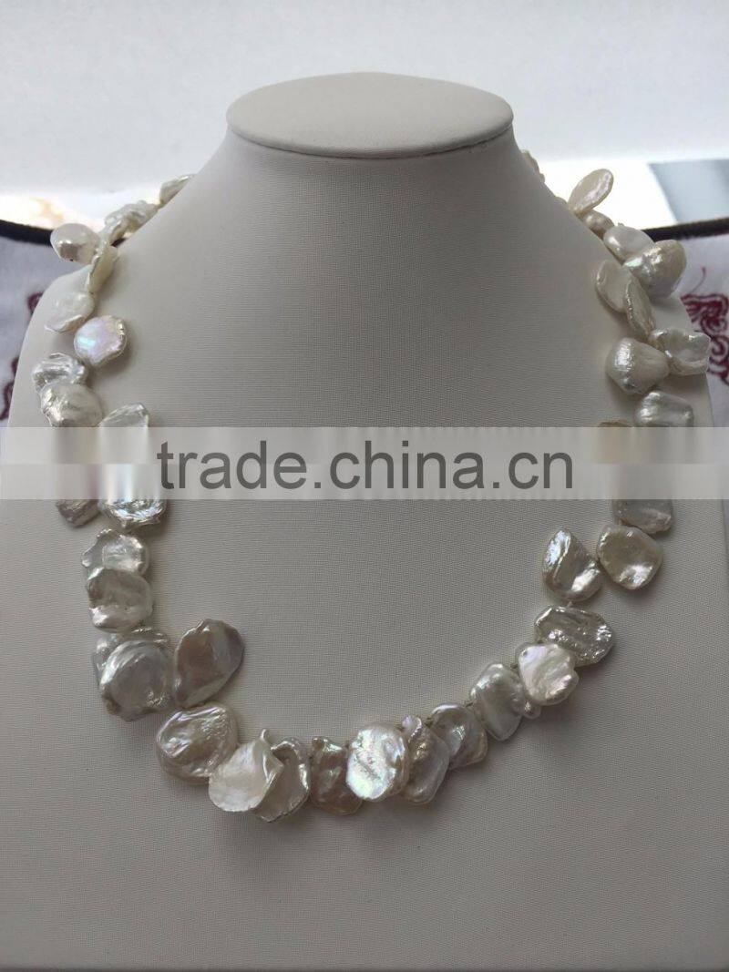 9-10 mm White Baroque Freshwater Pearl Jewelry Necklace
