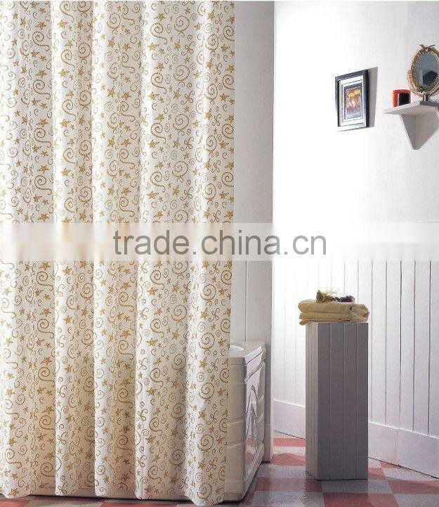 Print PEVA shower curtain and bath accessory