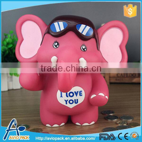 Eco-friendly vinyl elephant shaped saving box money box