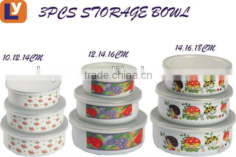 enamel storage bowl food container