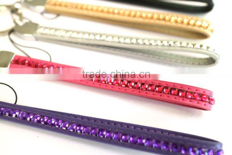 Acrylic Gem/Rhinesone Bracelet with Zinc alloy locking part, Hot Sale Gift Leather with Crystal Gem Decoration