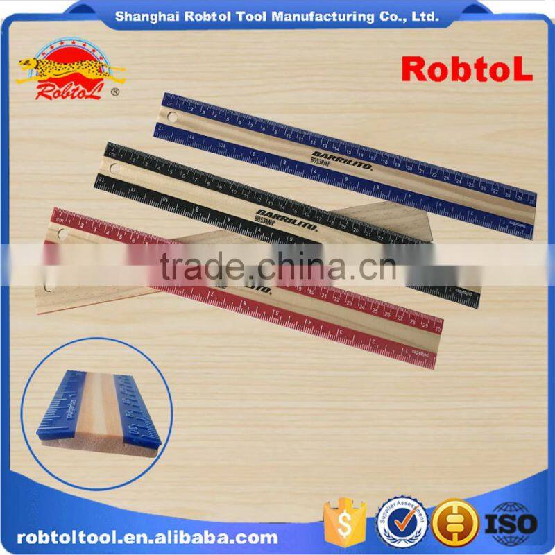 straight wood ruler beveled edge wooden rulers metric inch scale school office use full color printing
