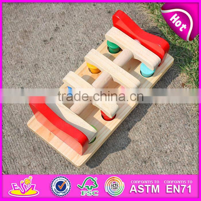 Eco-friendly handmade kids early learning wooden hammer toy W11G017-S