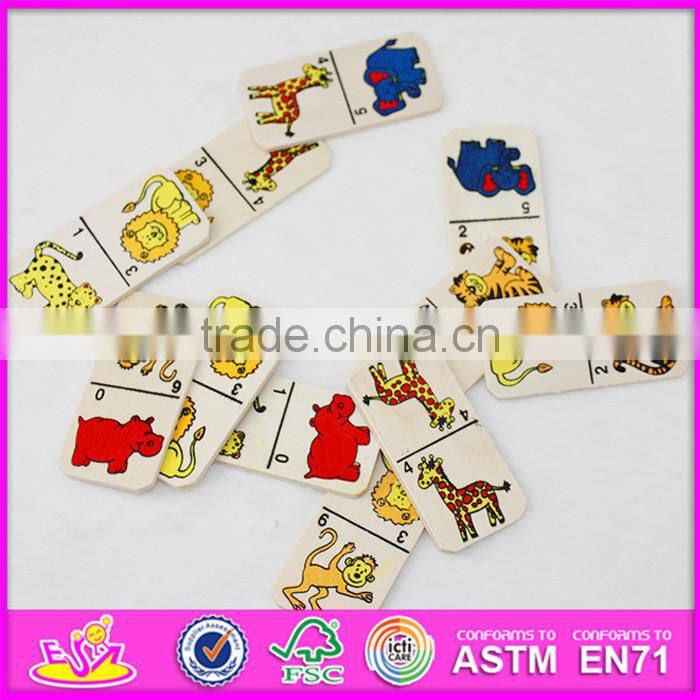 2016 hot sale educational children wooden domino building blocks W15A067
