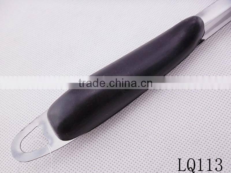 Stainless steel kitchen tools kitchen spatula slotted turner with plastics black handle