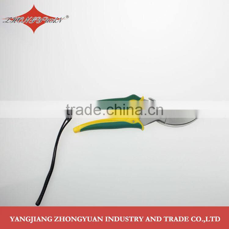 Stainless steel garden scissors/pruner with plastic handle, 7.5 inches