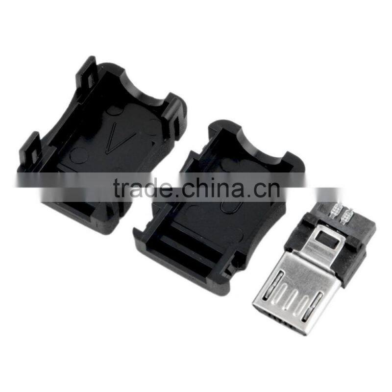 10pcs Worldwide 5 Pin T Port Male Micro USB Plug Socket Connector + Plastic Cover for DIY