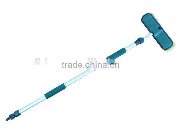 10'' head soft bristle heavy duty alloy Car Water flow cleaning brush long handle