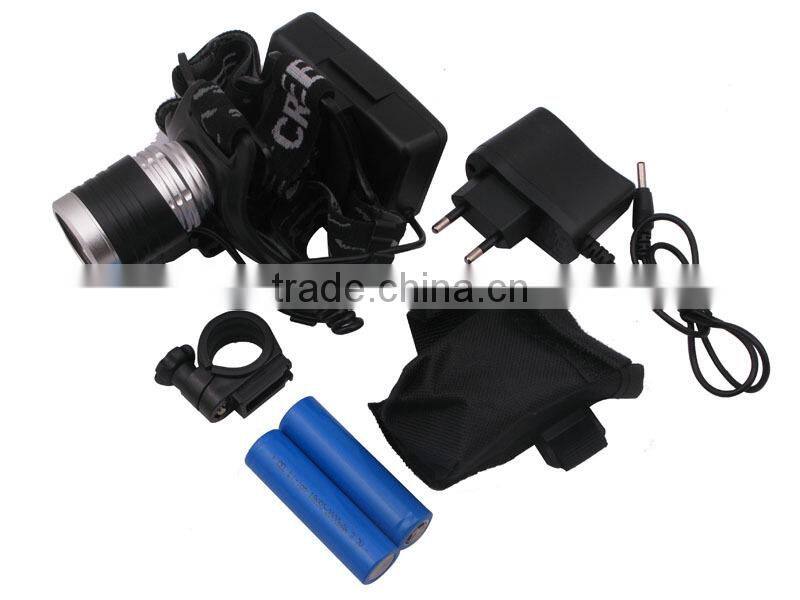 LL-663 1800LM 3 Mode LED Headlamp with 18650 Battery and Charger High Power Headlamp