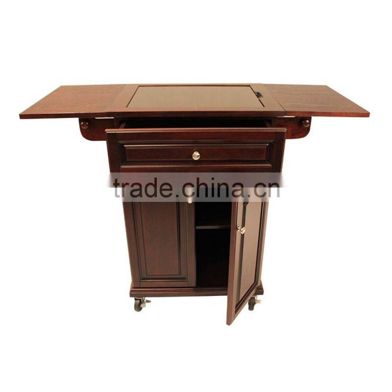 High Quality Mobile Bamboo Buffet Trolley