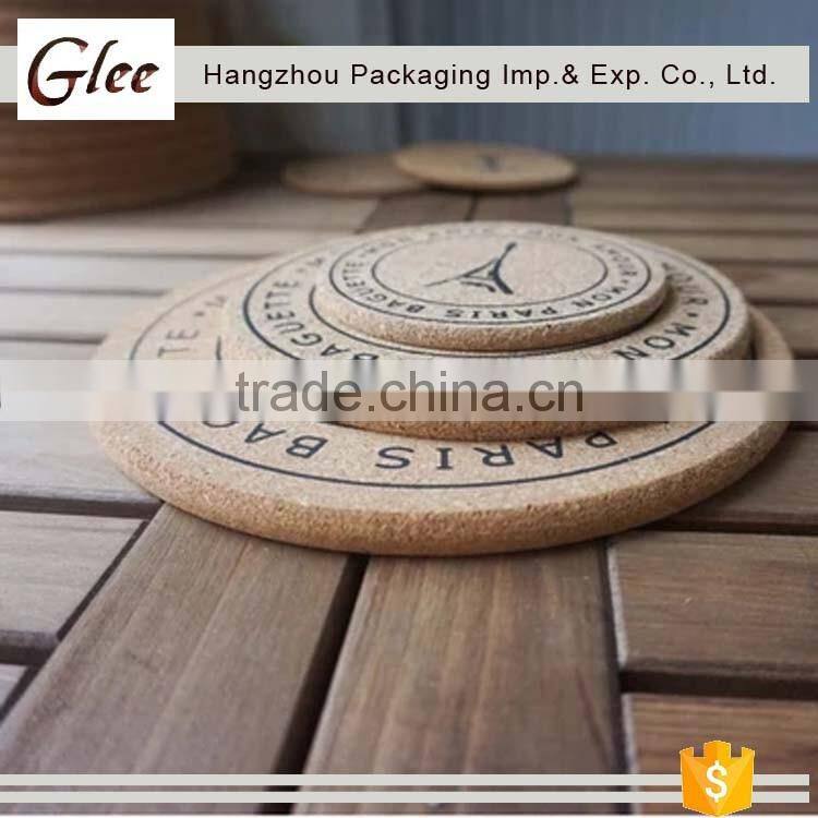 unique cute custom logo cork cup mat