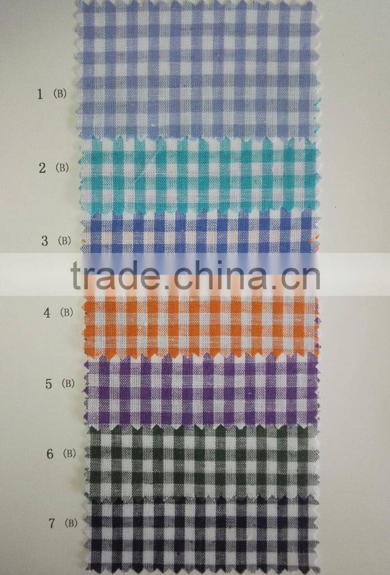 Linen Cotton Woven Yarn Dyed Checks fabric for shirt