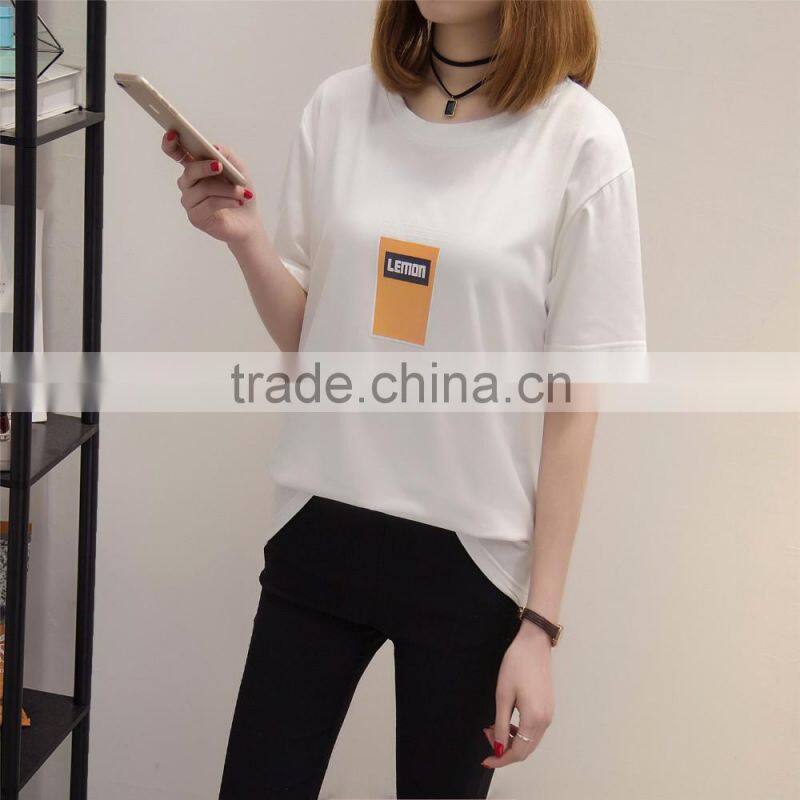 Custom logo promotional 100% cotton printing women t shirt